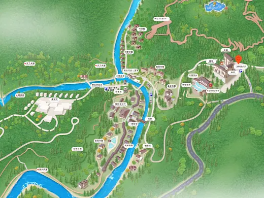 蒲江结合景区手绘地图智慧导览和720全景技术，可以让景区更加“动”起来，为游客提供更加身临其境的导览体验。